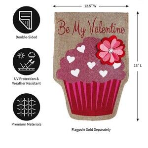 Evergreen Be My Valentine Garden Burlap Flag
